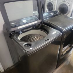 SAMSUNG SET STEAM WASHER AND ELECTRIC DRYER 