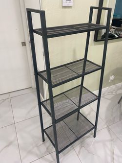 Black Metal 4-Tier Storage Shelf – Great Condition – $50 OBO