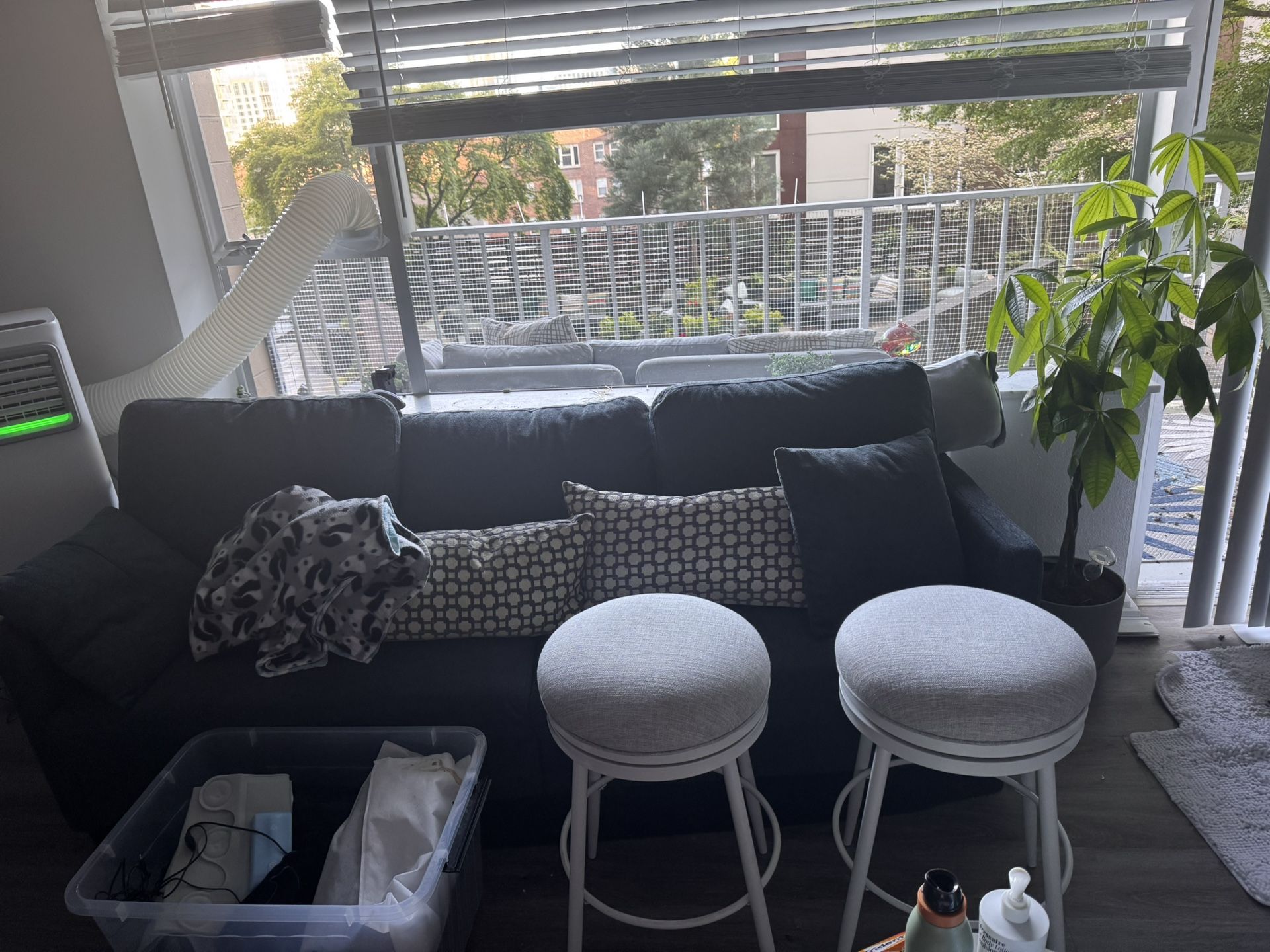 Two Solid Counter Stools