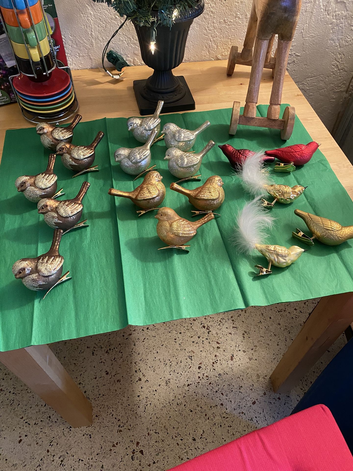 Glass Vintage Christmas Birds