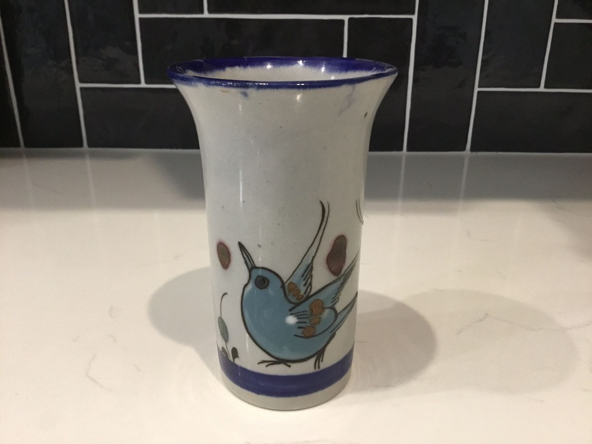 Vintage Ken Edwards Mexican Tonala pottery Tumbler/vase