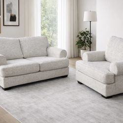 Light Grey Sofa & Armchair Set