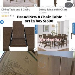 8 chair dinning room set heavy new in boxes