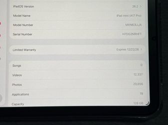 Apple IPAD Mini ( A17 Pro) 128GB - New + 3 Cases & MagSafe Popsocket