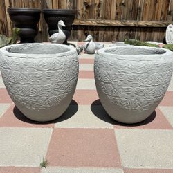 New Flower Pots Made Out Of Cement Perfect Gift 