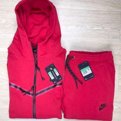 Nike Bold Red Dual Zipper Sweatsuit 