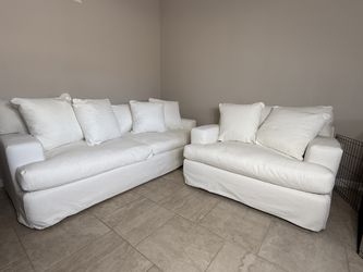 Slipcover Sofa and Oversized Chair