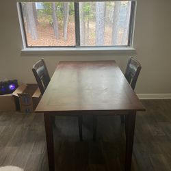 Dinner Table 2 Chairs Brown Table 