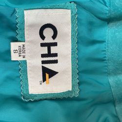 Chia Turquoise Suede Jacket Women's Size Small