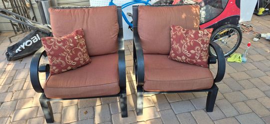 2 Quality Sunbrella Metal Patio Chairs