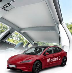 Sunshade Roof Sunroof Cover Waterproof Sunshade - Fits 2020-2026 Tesla Model 3/ Highland - UV Block & Heat Reduction Window Accessories Brand new in