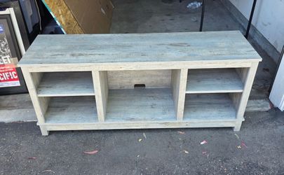 Rustic weathered look sage gray TV Stand Media Console