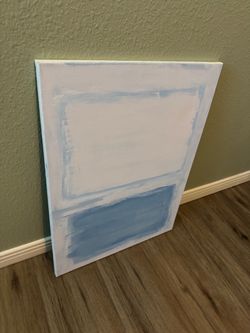 Abstract Vintage Double Square 24” X 18” X 3/4” Local Canvas Art Mary Lampros 1978