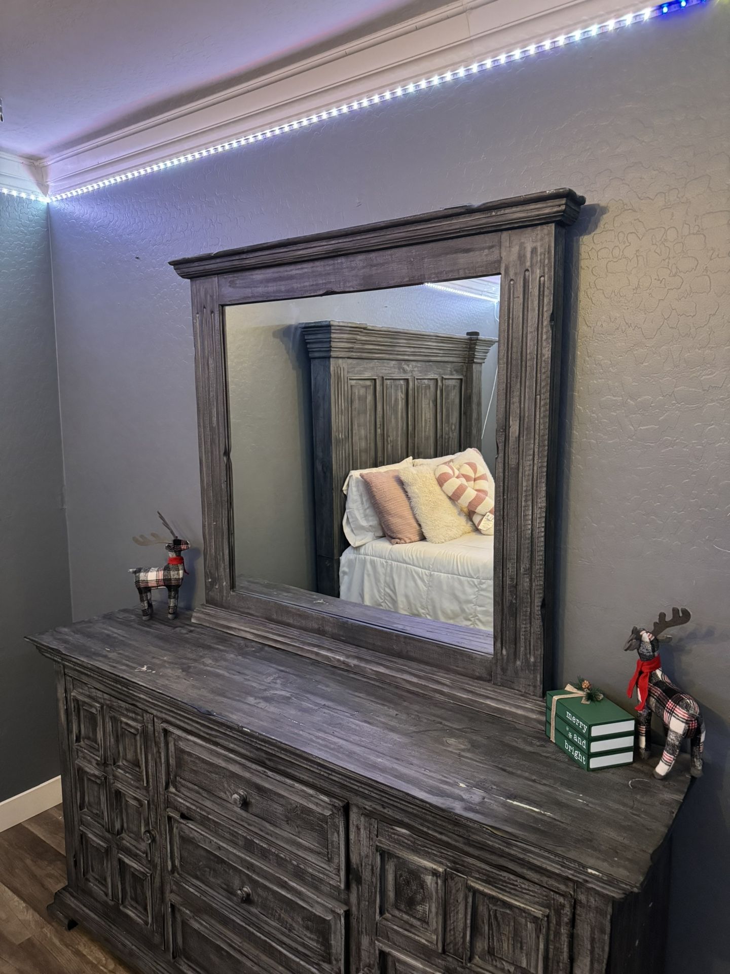 Dresser and mirror