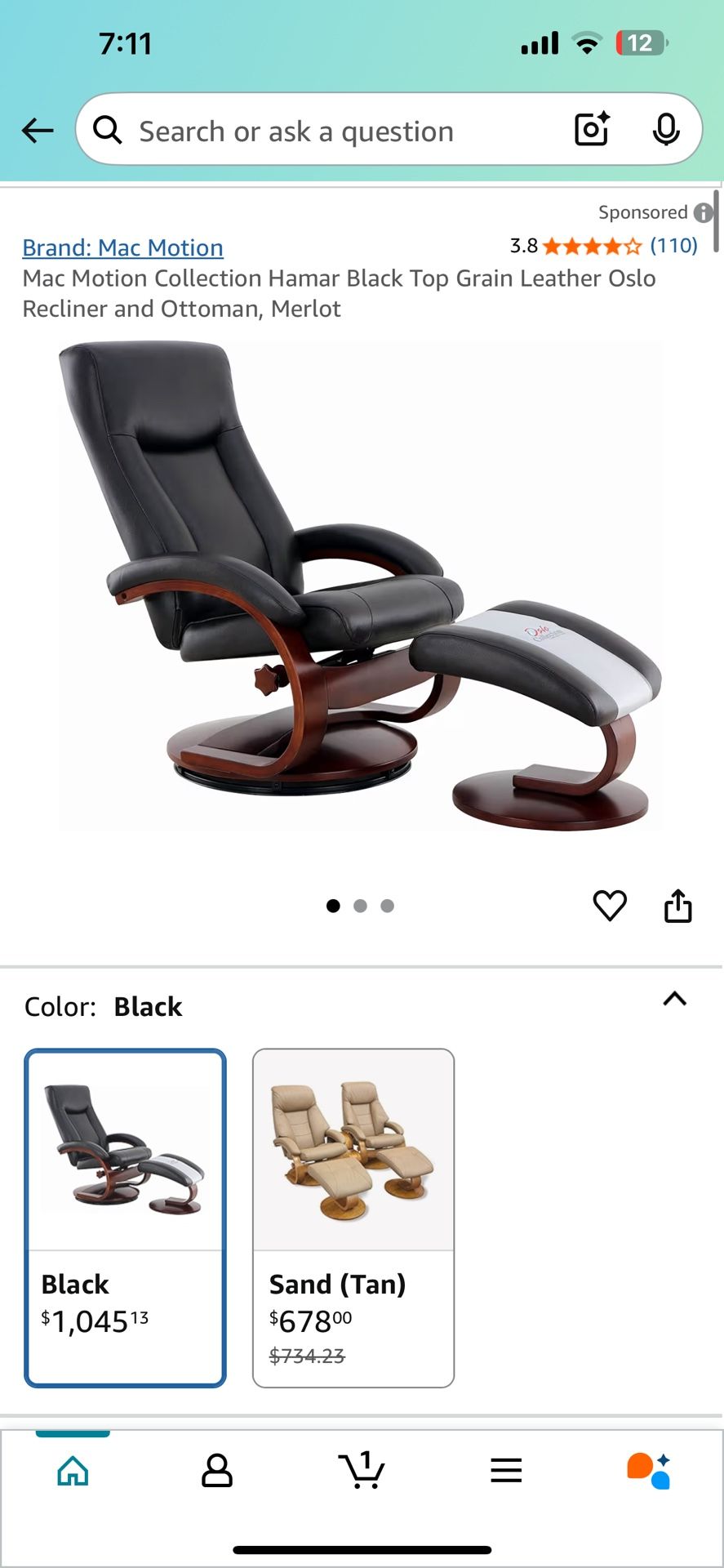 New Recliner and Ottoman