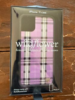 NEW Wildflower iPhone 11 Case Pink Plaid Tartan Pattern