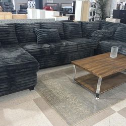 Brand New Mostar sectional black with chaise