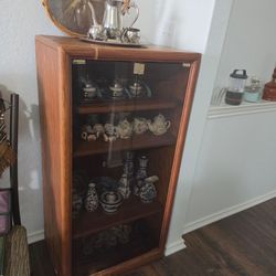 Wood Display Cabinet with Glass Door