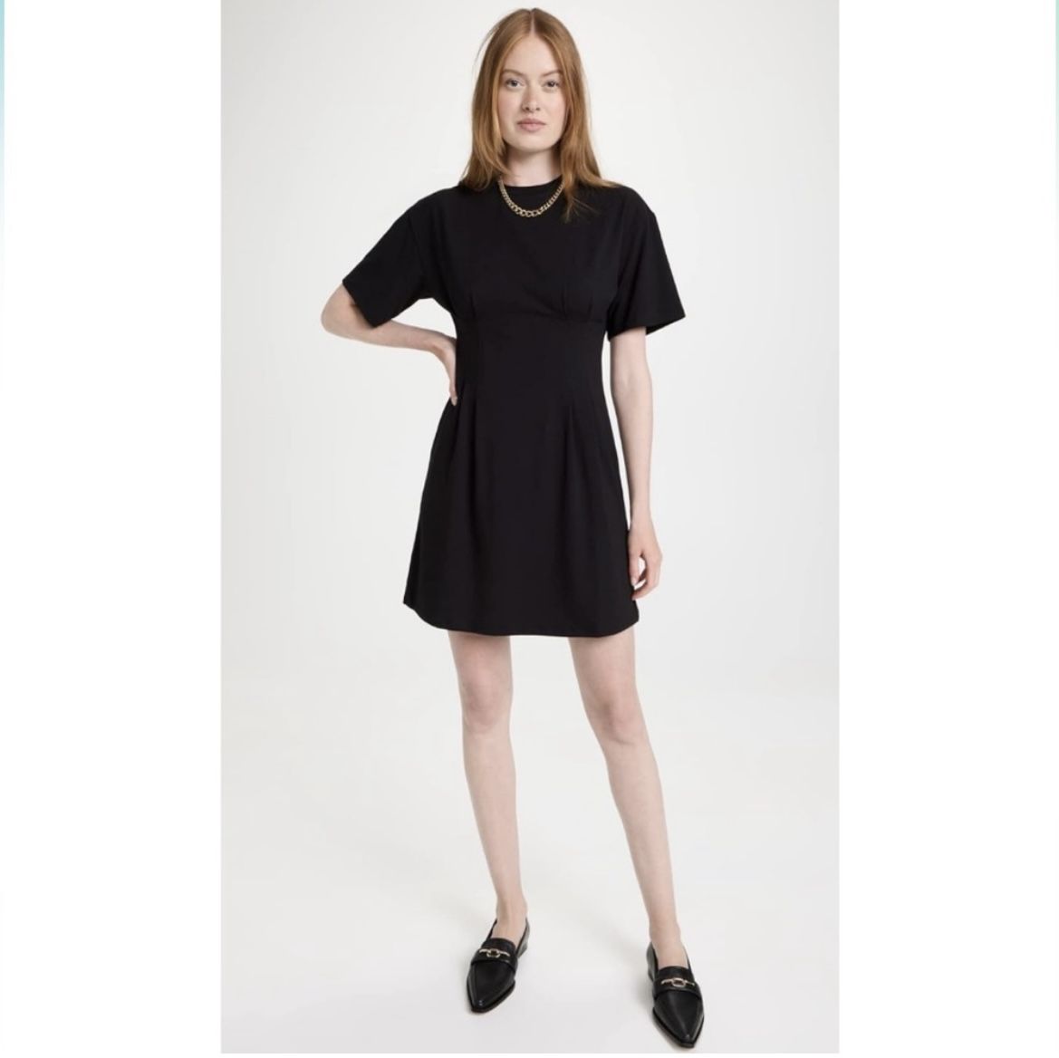 Theory Black Corset Tee Pure Flannel Virgin Wool Dress - Size 0