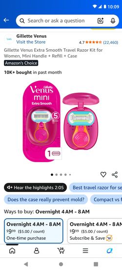 Venus mini extra smooth five blade razor with travel case