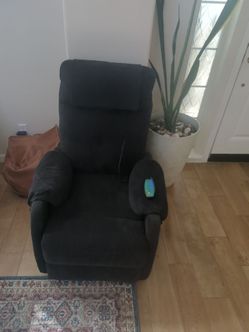 Black Fabric Massage Recliner Chair