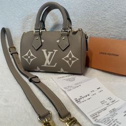 LV Nano Speedy – Empreinte Leather (Cream)