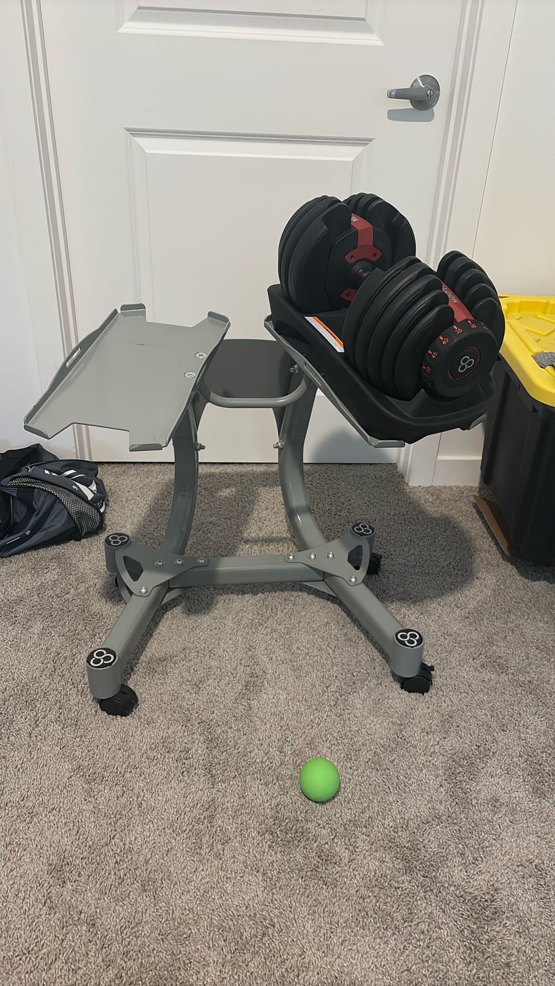 Adjustable 5-52.5lb Dumbbell (only 1) With Rollable Stand