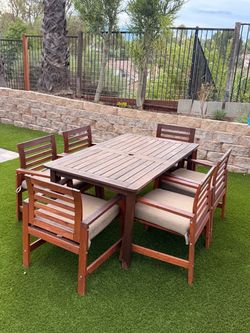 outdoor wooden dining set