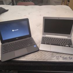 Dell 3100 11' Chromebook And Samsung Chromebook 4