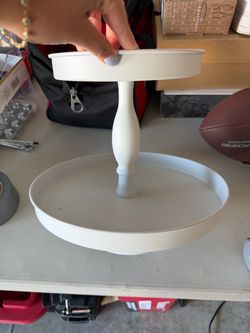 2 Tier White Metal Display for decor, cupcakes etc