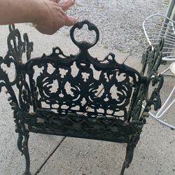 Cast Iron Magazine Rack, Heavy And Beautiful 