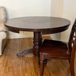 48” Round Solid Wood Table, No Chairs