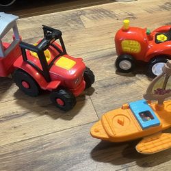 Set of 3 Little People Vehicles Collection/Motorized Tractor