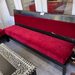 (In Store) Black & Red Velvet Bench Pew
