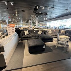 Grey 2pc Chaise Sectional Couch