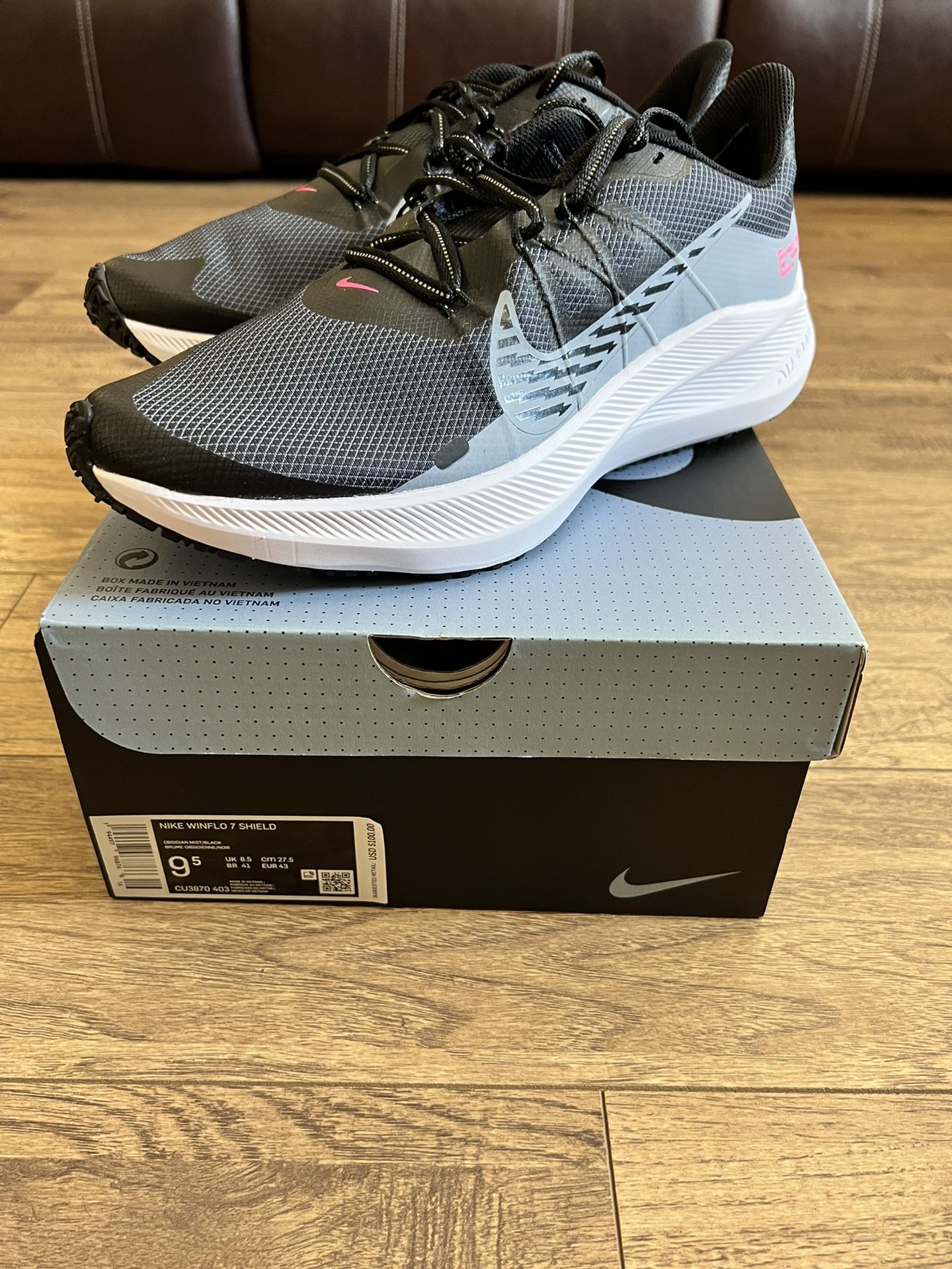 Size 9.5 - Nike Winflo 7 Shield Obisidian Mist - CU3870-403
