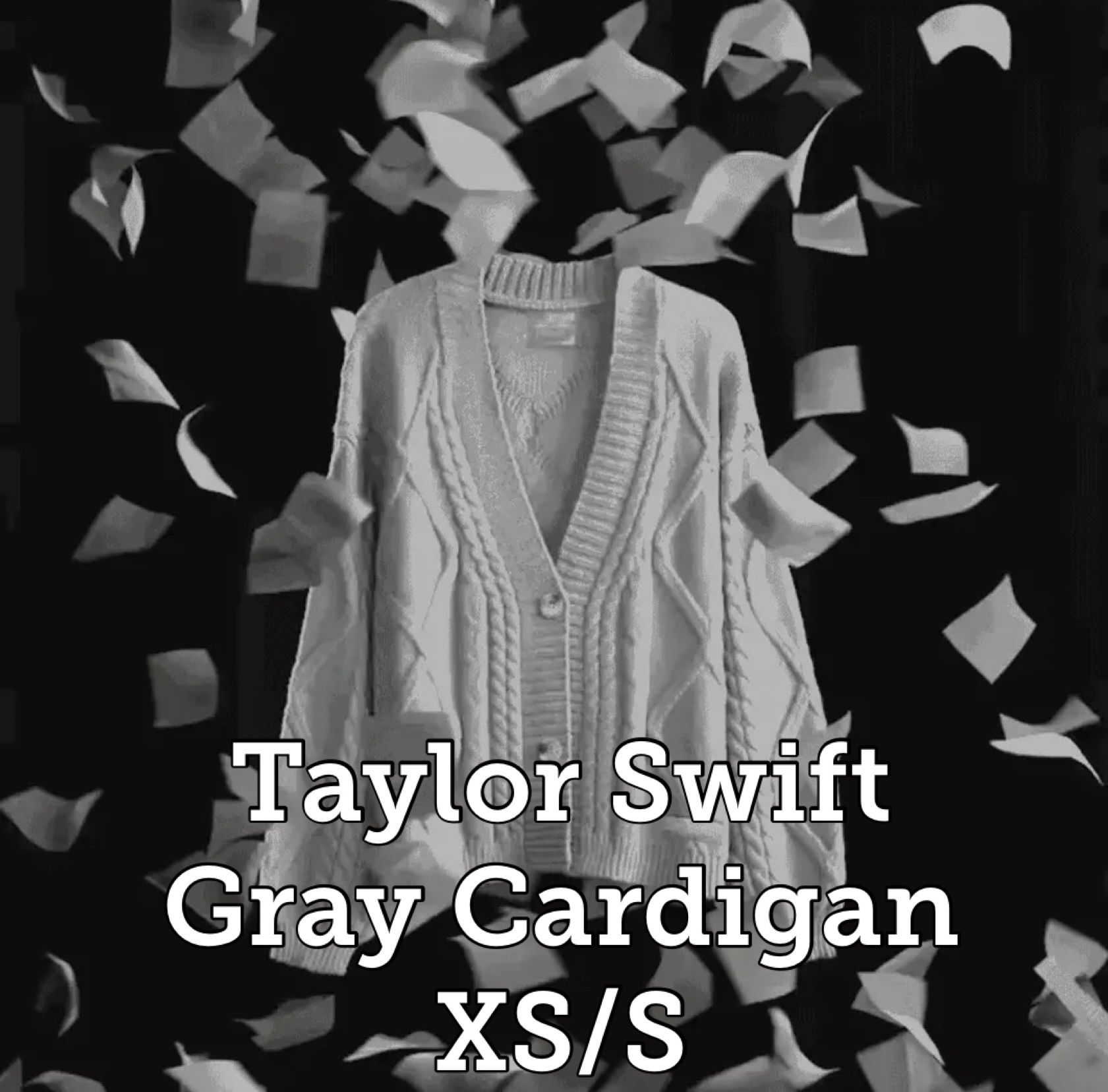The Tortured Poets Department Gray Cardigan XS/S
