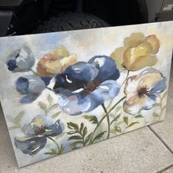 Large Floral Canvas Painting 