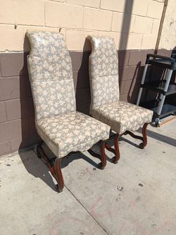 Vintage Italian Regency style high back chair pair