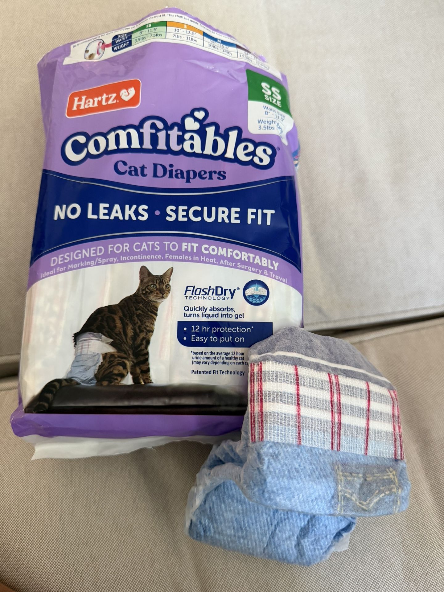 Cat Diapers, Size XS 13 Count