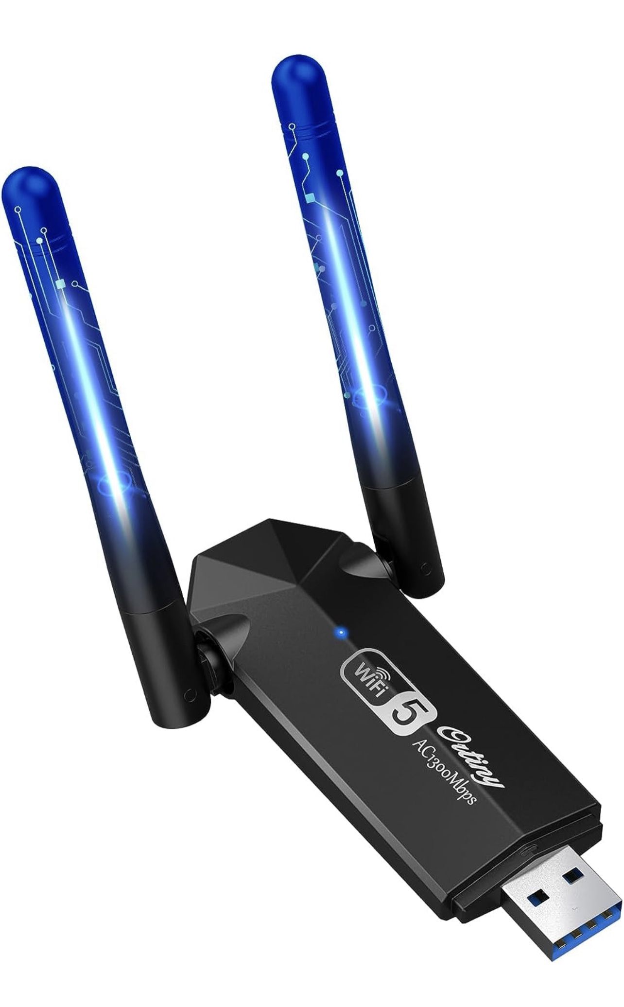 USB WiFi Adapter, Ortiny 1300Mbps WiFi USB Dual Band 5G/2.4G Wireless Network Adapter for Desktop Laptop PC, Dual Band WiFi Dongle Wireless Adapter fo