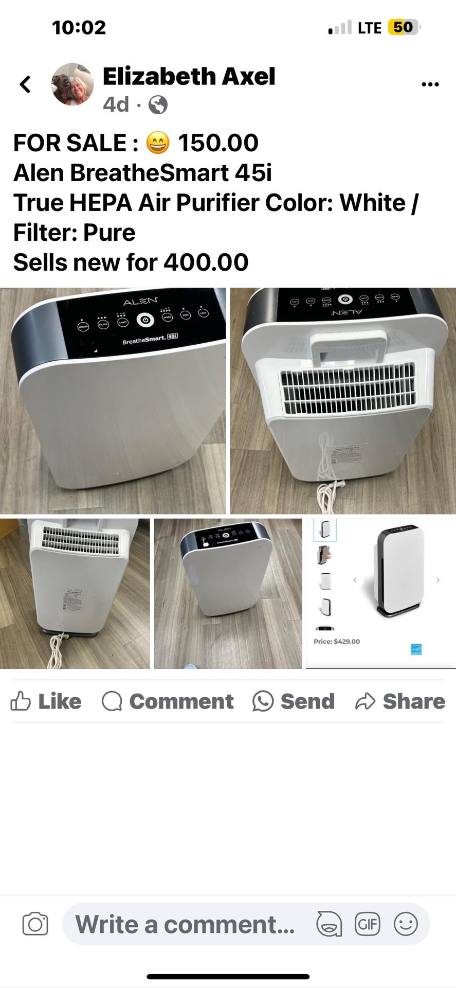 ALEN BREATHE SMART 45i AIR PURIFIER 😄