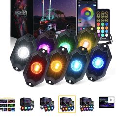 Rock Light RGB Bluetooth 8pcs