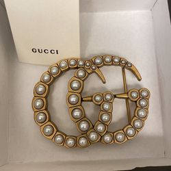 Gucci Belt Buckle GG Pearl Gold