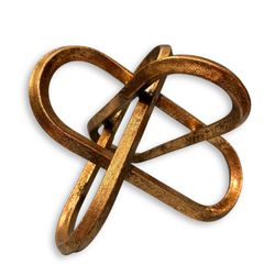 Gold Abstract Avant Garde Curved Knot Sculpture Decor