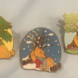 3 Disney DLR Winnie the Pooh Seasons Pins