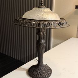 Antique Metal Glass Lamp