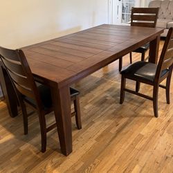 Dining Room Table. With Three Chairs And Bench.