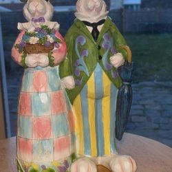 Vintage Mr & Mrs Rabbit Bunny Figurine