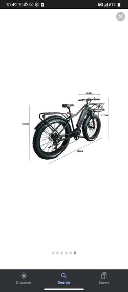 1000W Fat Tire Electric Bike with Rack OBO On Price